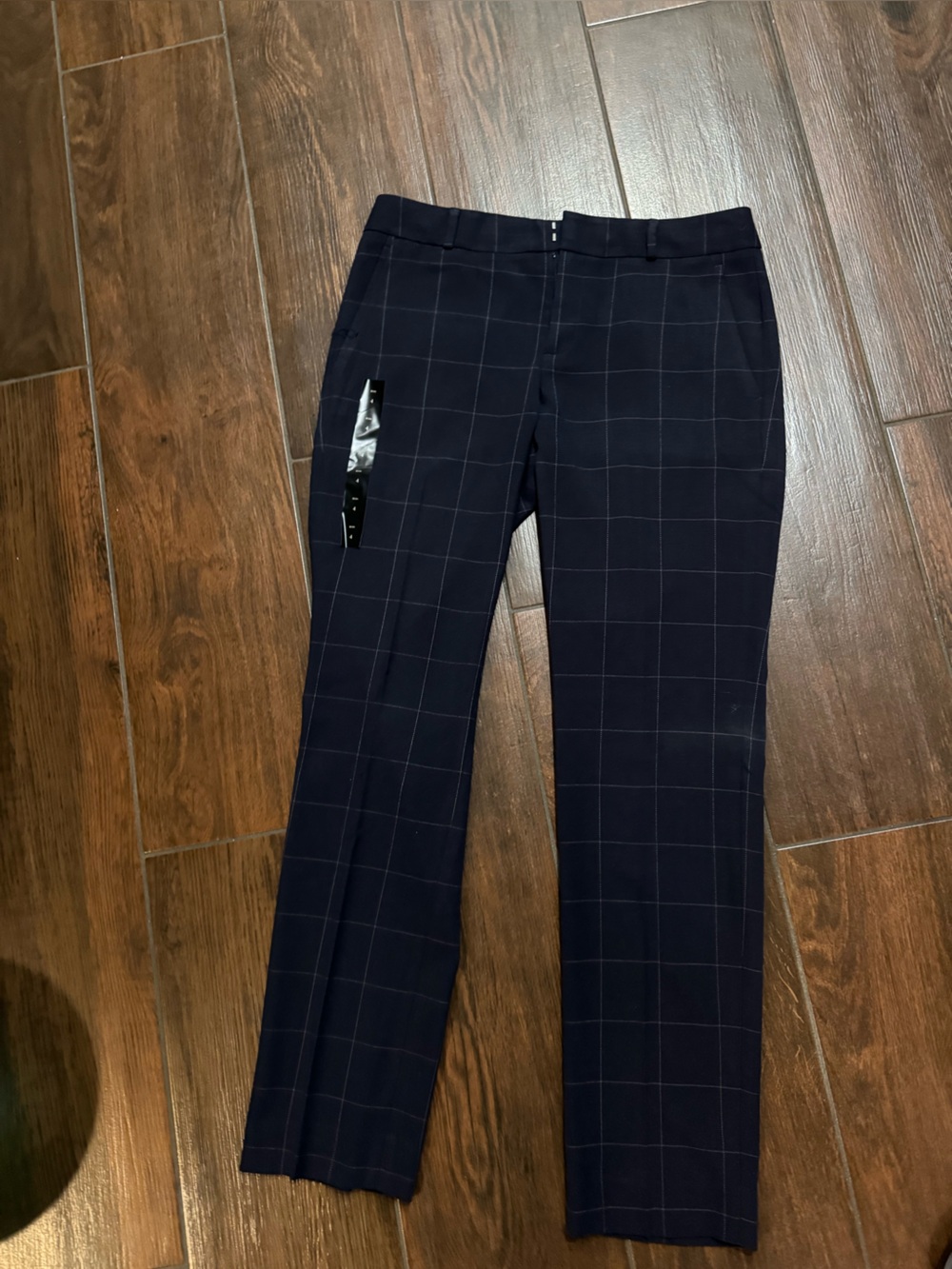 Women’s Navy Windowpane Dress Pants
